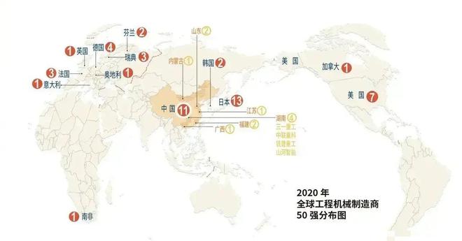 半岛综合体育全球50强机械制造商：中国11个其中湖南4个